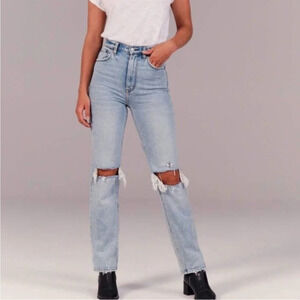 Abercrombie 90's Straight Ultra High Rise jeans distressed size 2 / 26 short